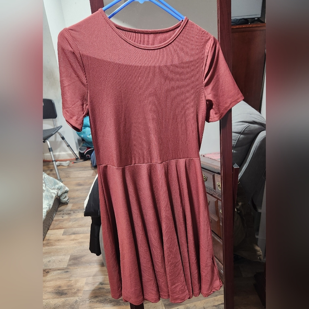 Elegant Rust Color  Dress